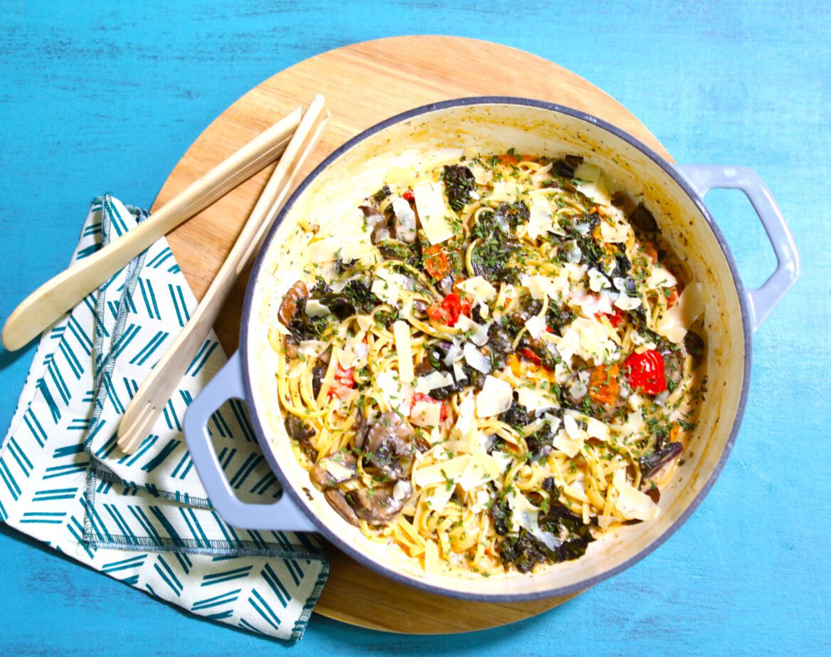 One Dish Creamy Vegetable Pasta